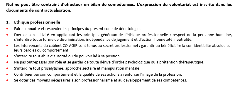 charte du bilan de compétence partie 1.