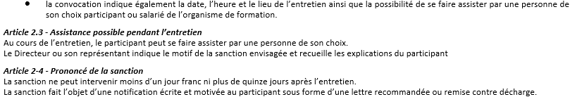 Règlement Intérieur section IV Partie 2