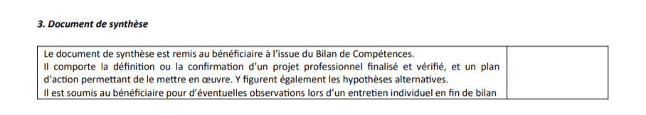 charte du bilan de compétence partie 3.