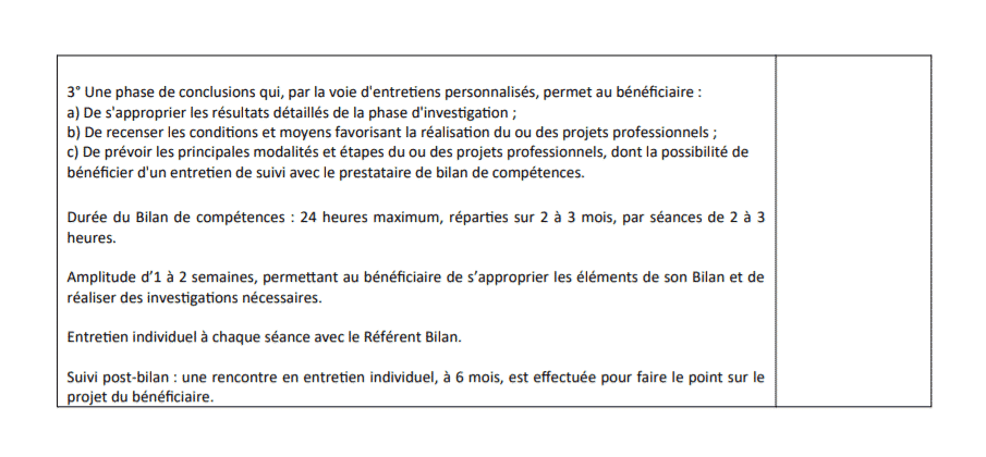 charte du bilan de compétence partie 3.