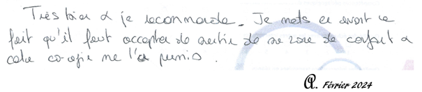 Les professionnels se sont montrés très professionnels, pertinenets et à l'écoute  C. Février 2024